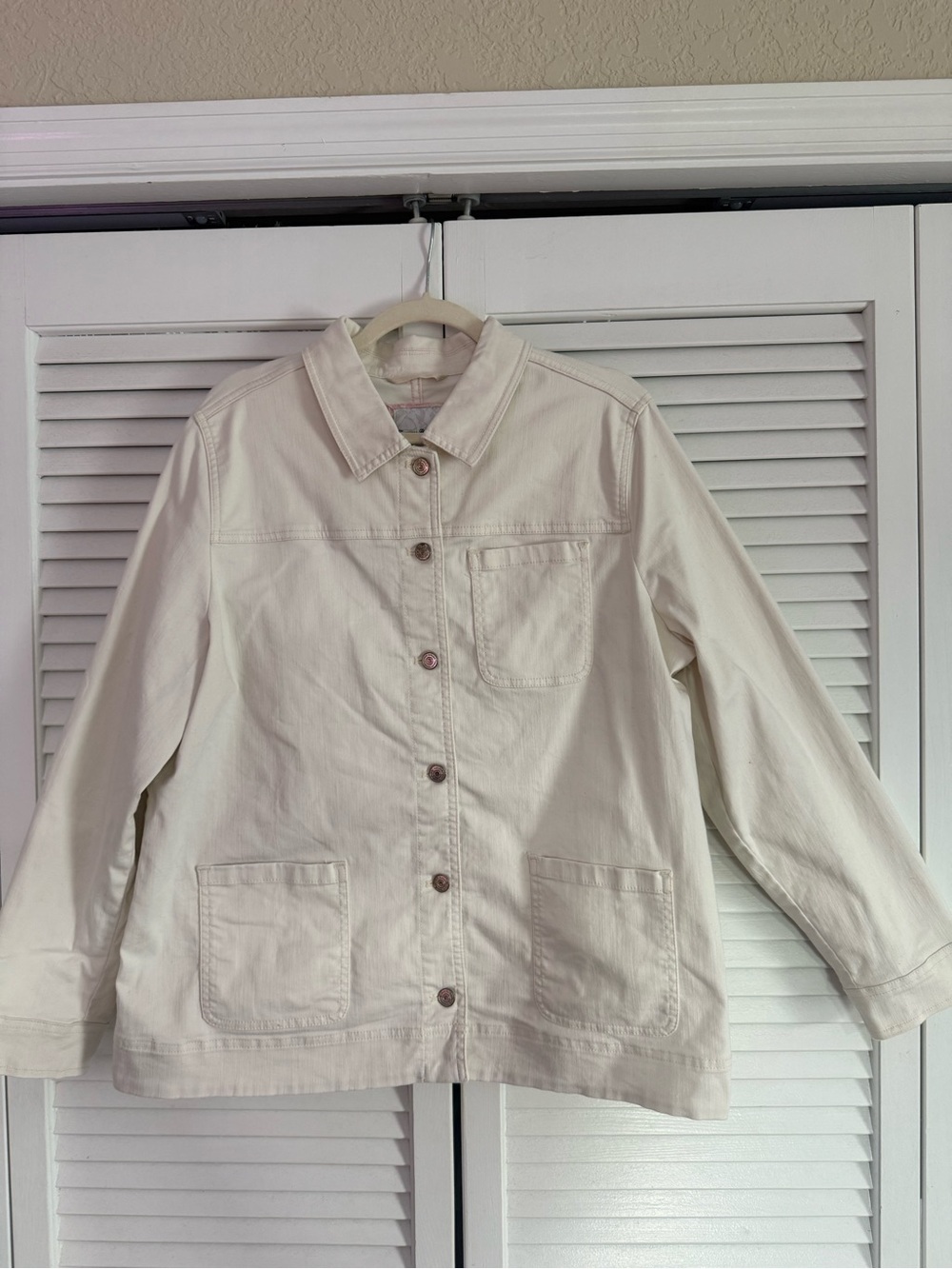 Tommy Bahama Off-White Button-Front Jean Jacket